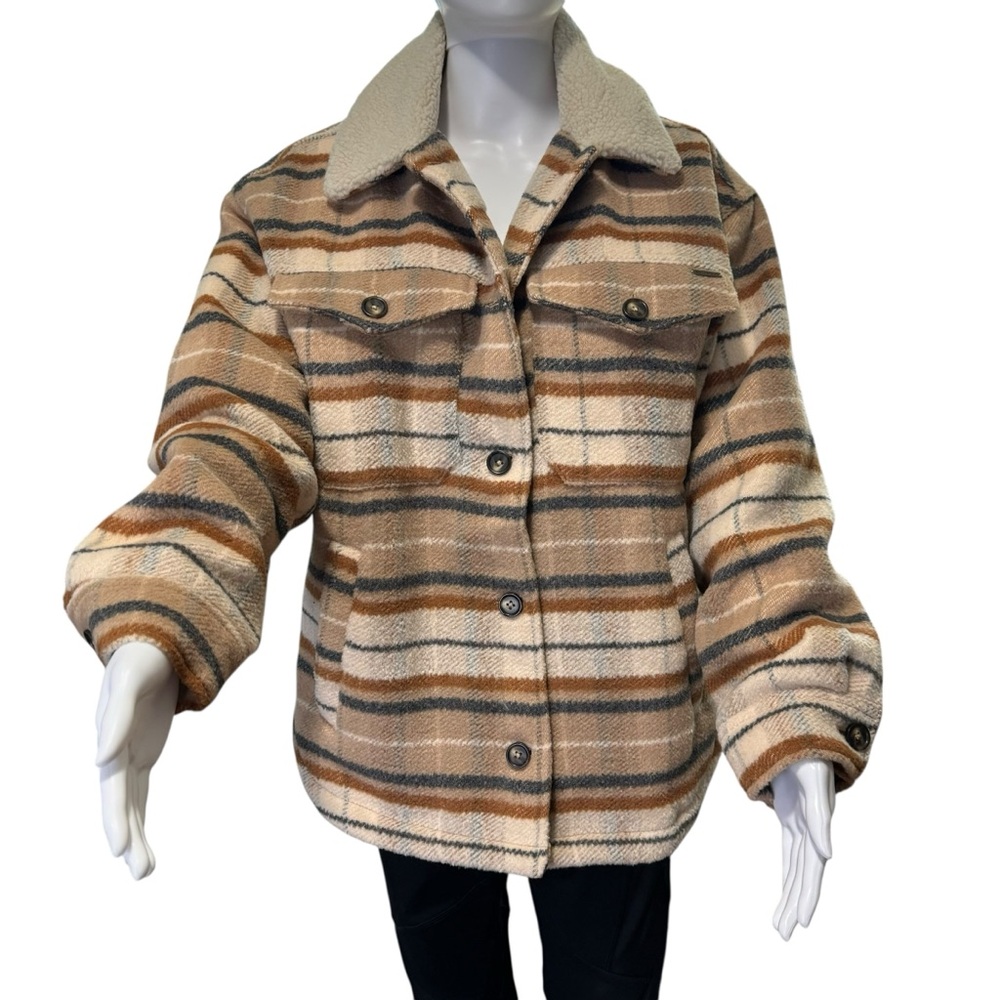 Billabong Women's Lucky Day Trucker Jacket Quilted Padded Multicolor Sz Large - Picture 2 of 16